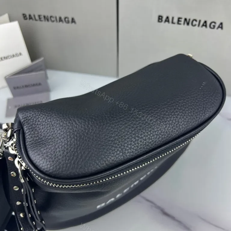 View 2 of Sleek Black Leather Belt Bag â€” Ultra-Compact, Crossbody Luxury