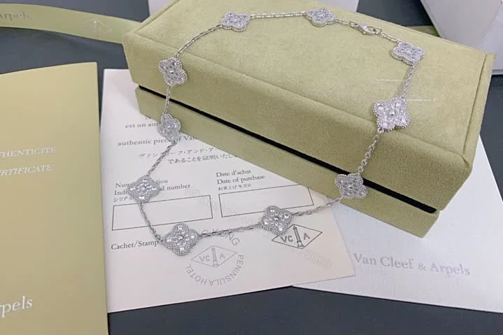 View 4 of Van Cleef & Arpels Vintage Alhambra 6 Motif Diamond Bracelet TJ618