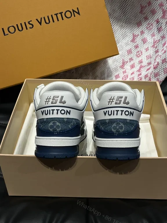 View 9 of Chic Leather Sneakers: Modern Texture, LV Detailing, Comfort