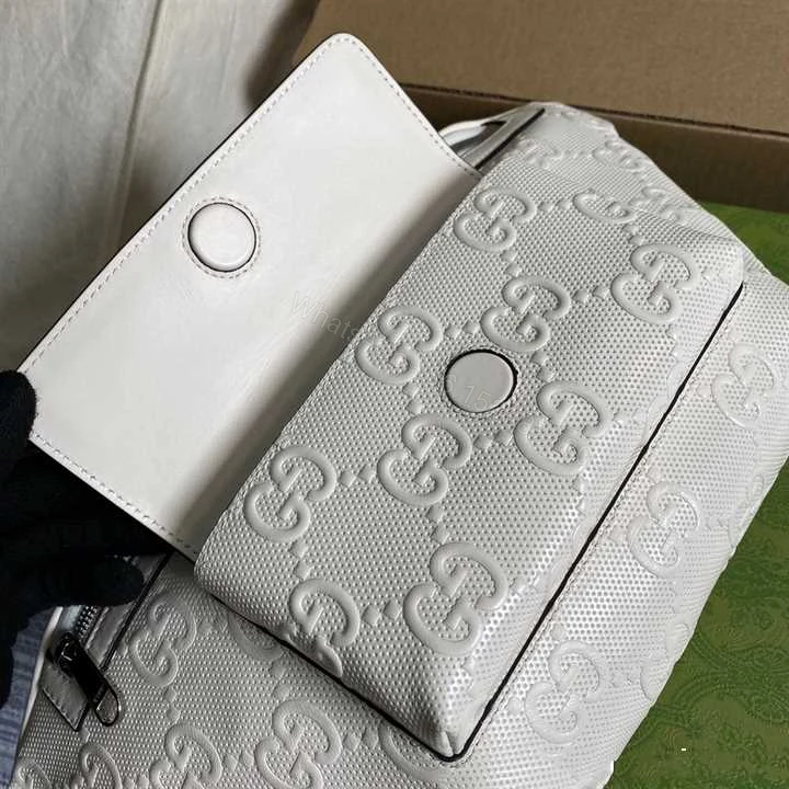 View 3 of GG EMBOSSED BELT BAG IN WHITE GG EMBOSSED LEATHER – GBC13
