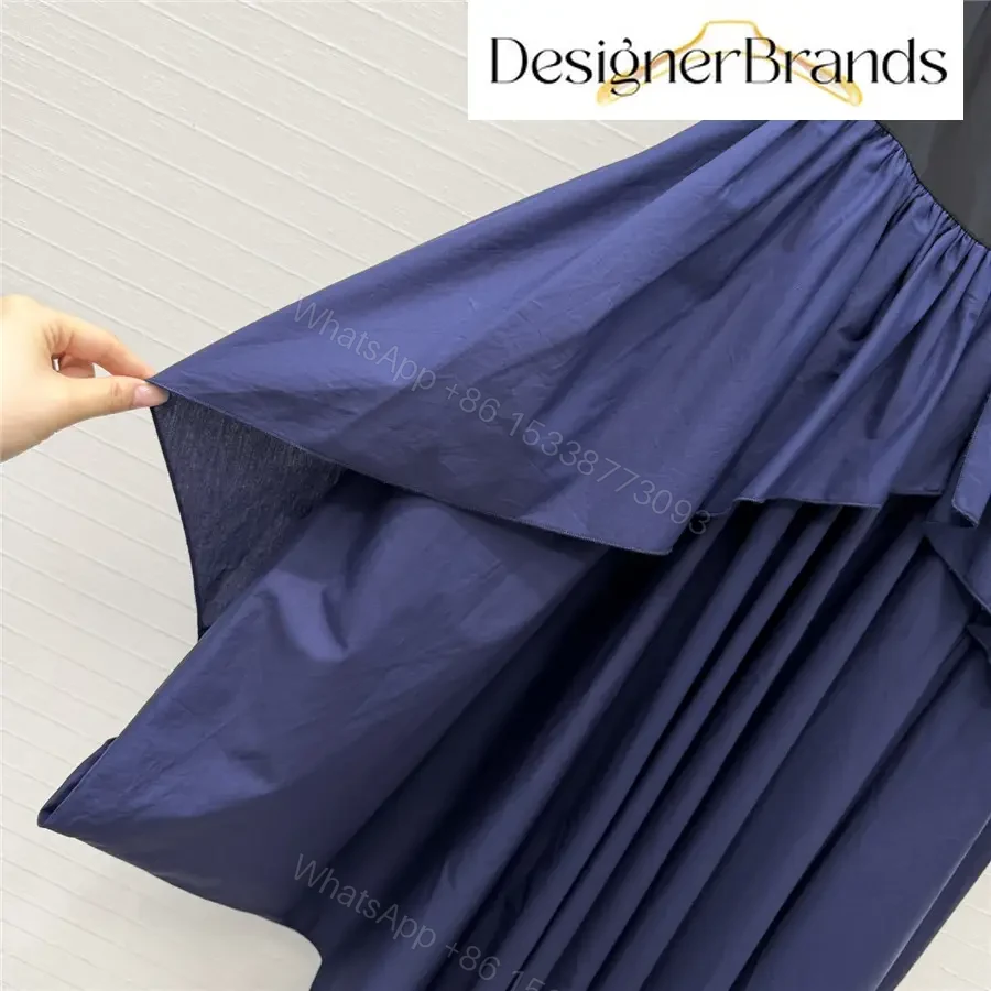 View 4 of LOEWE Black and Blue Bi-Color Cotton Dress