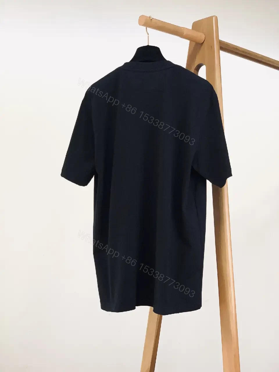 View 6 of Black Cotton Dior T Shirt Embroidered Leaf Logo Tee