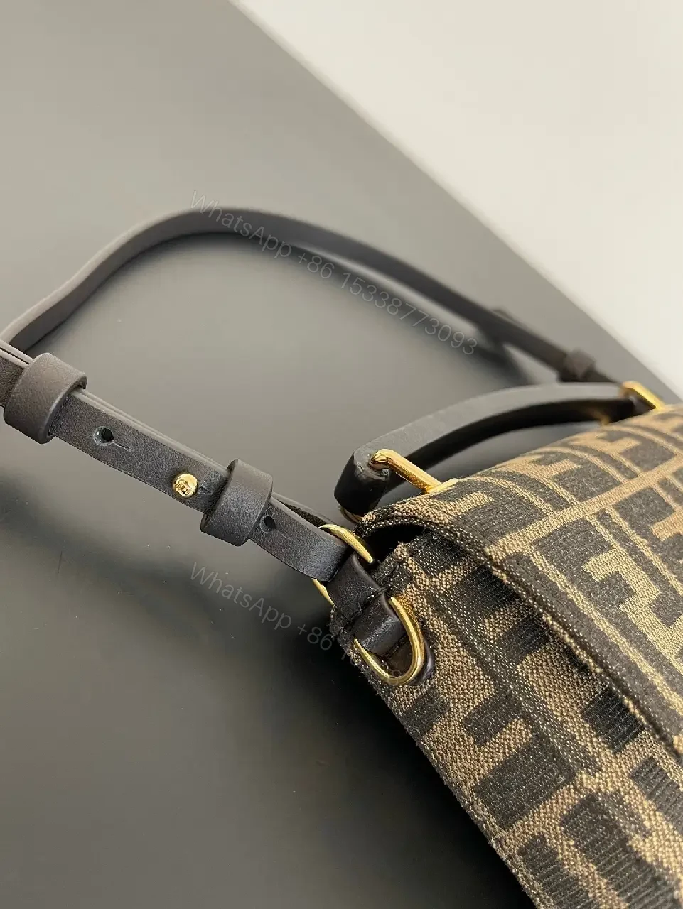 View 2 of Chic Monogram Crossbody Bag: Modern Texture, Compact Luxury