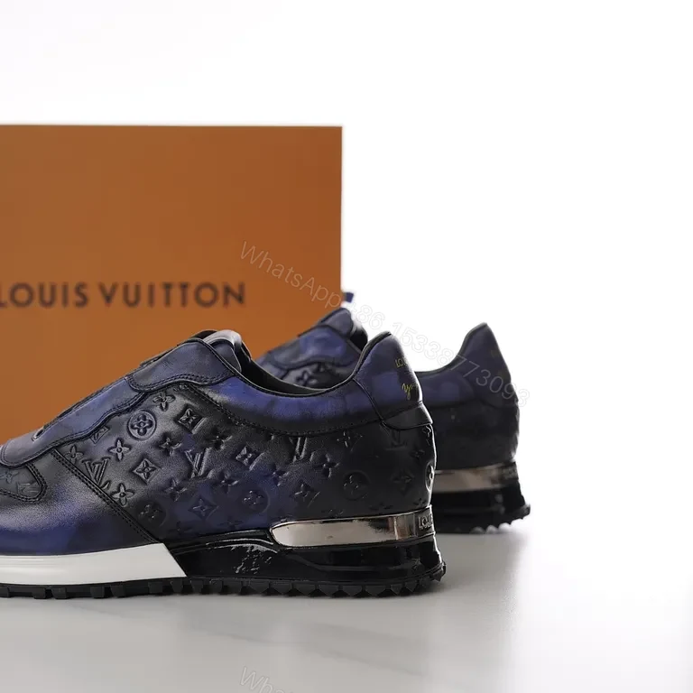 View 2 of Polished Monogram Sneaker: Blue Gradient Calf Leather, LV Style