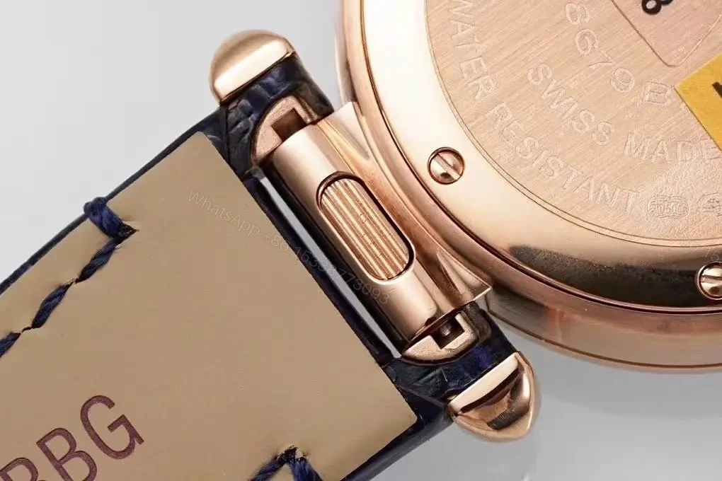 View 3 of GS Factory Cartier Pasha de Cartier Women’s Watch – 30mm Rose Gold Case, Blue Leather Strap, Swiss Quartz Movement (Cal.157)