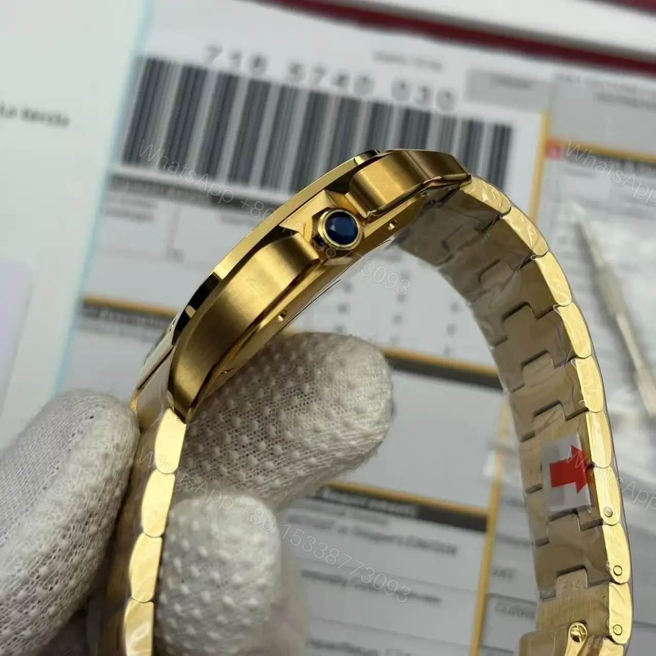 View 10 of Clone Replica Cartier Santos W2SA0009 Gold Watch