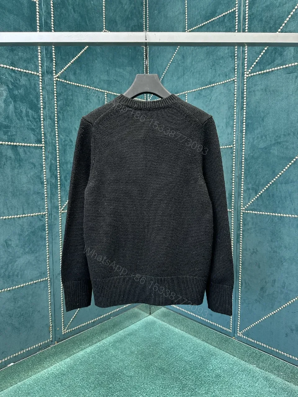 View 7 of Lux Knit Crewneck with Burberry Graphic: Rich Texture, Luxe Style