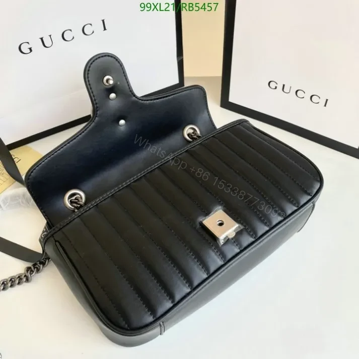 View 18 of Elegant Gucci Replica GG Marmont Leather Shoulder Bag RB5457