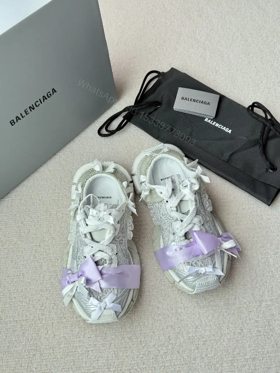 View 6 of Lilac-Accented Textured Luxe Sneaker, Cushioned Comfort, Casual/City Wear