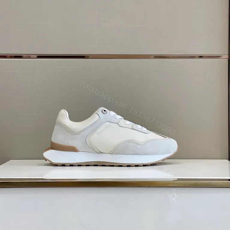 View 8 of Ivory Leather Suede Sneakers - Subtle Luxe City Style