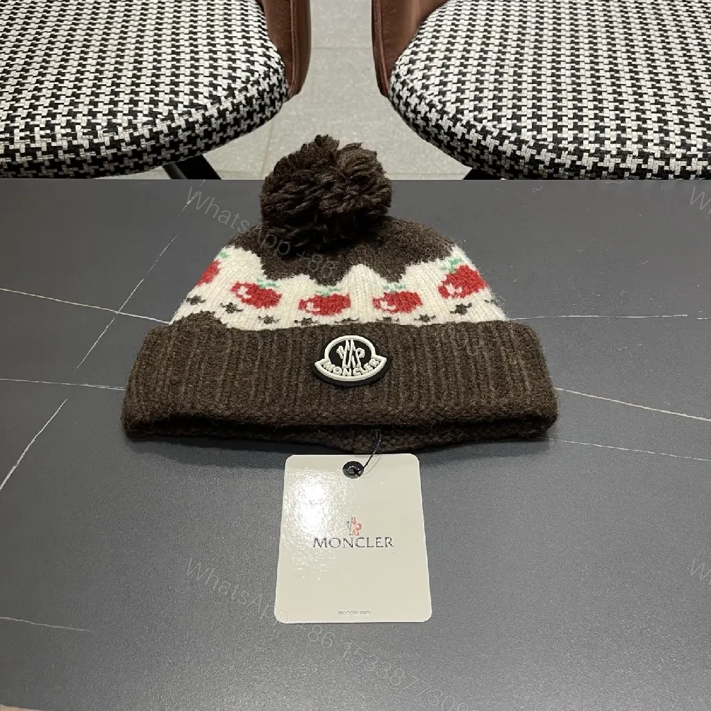 Cozy Wool-Blend Pom Beanie with Crest Patch — view 1