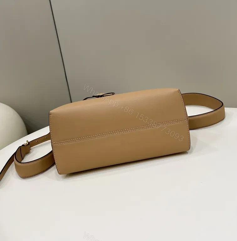 View 6 of Bold Fendi Logo Compact Leather Handbag - Luxury Everyday Style
