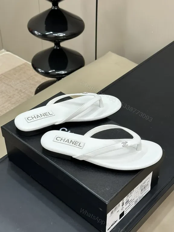 View 6 of White Chanel-Style Flip-Flops: Luxe Comfort Sandals