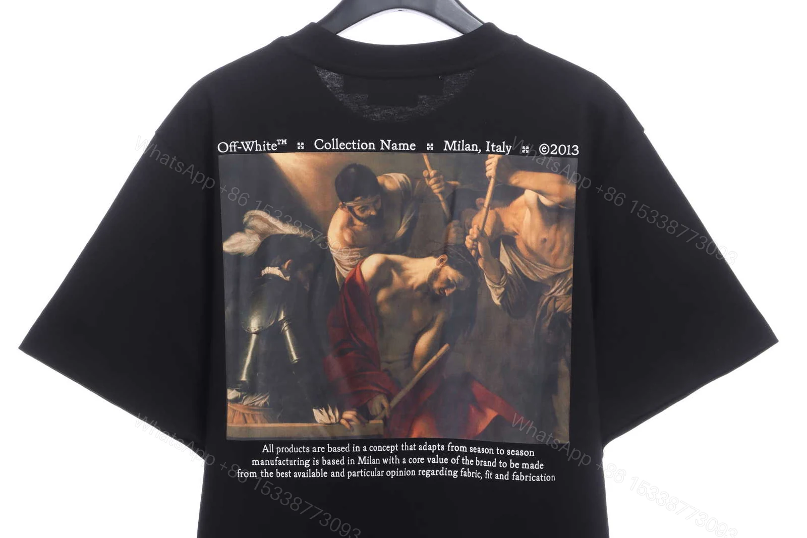 View 2 of Off-White Classical Religious Oil Painting T-Shirt