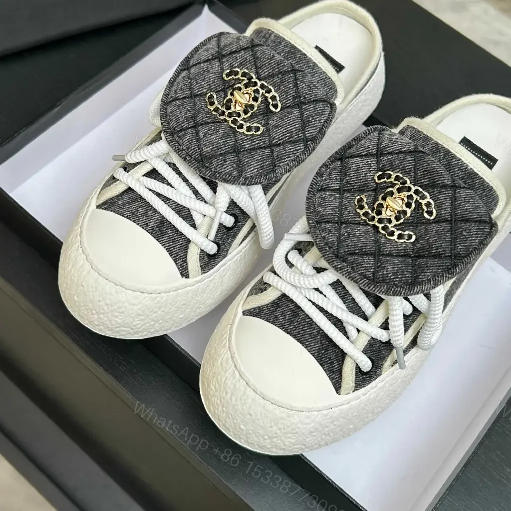 View 2 of Denim Slip-Ons: Luxe Crest Quilted Slip-On Sneakers
