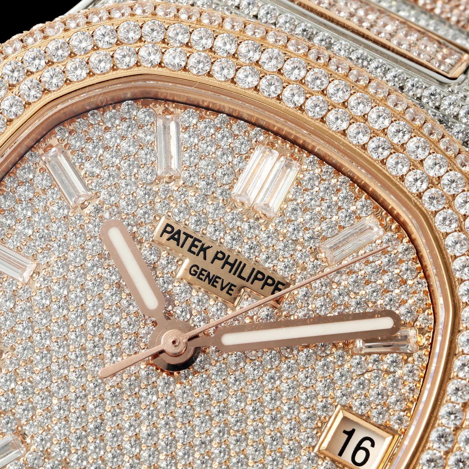 View 5 of Patek Philippe Nautilus 5711 BD1 Full Diamond Pavé Watch 40mm Premium Edition AMG-PP-BD1-5711-2600-PREMIUM
