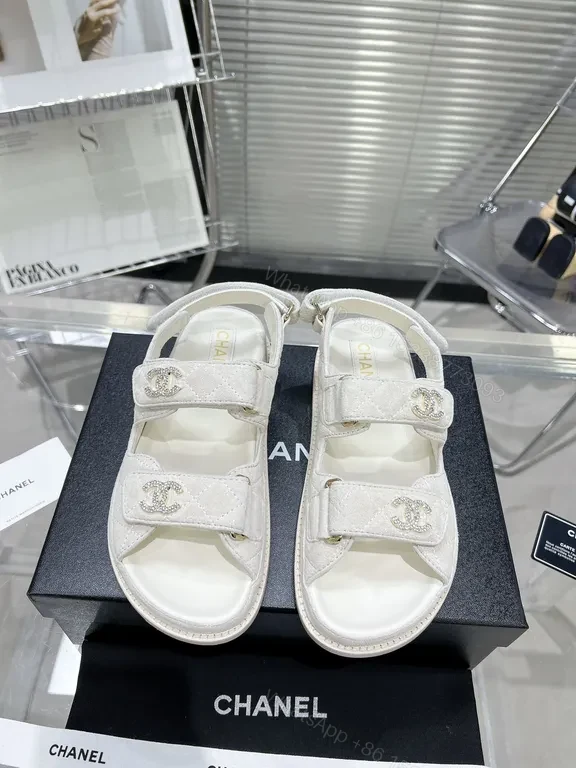 Soft-Luxe Quilted Sandals: Ivory Satin-Nylon, Signature Texture — view 1