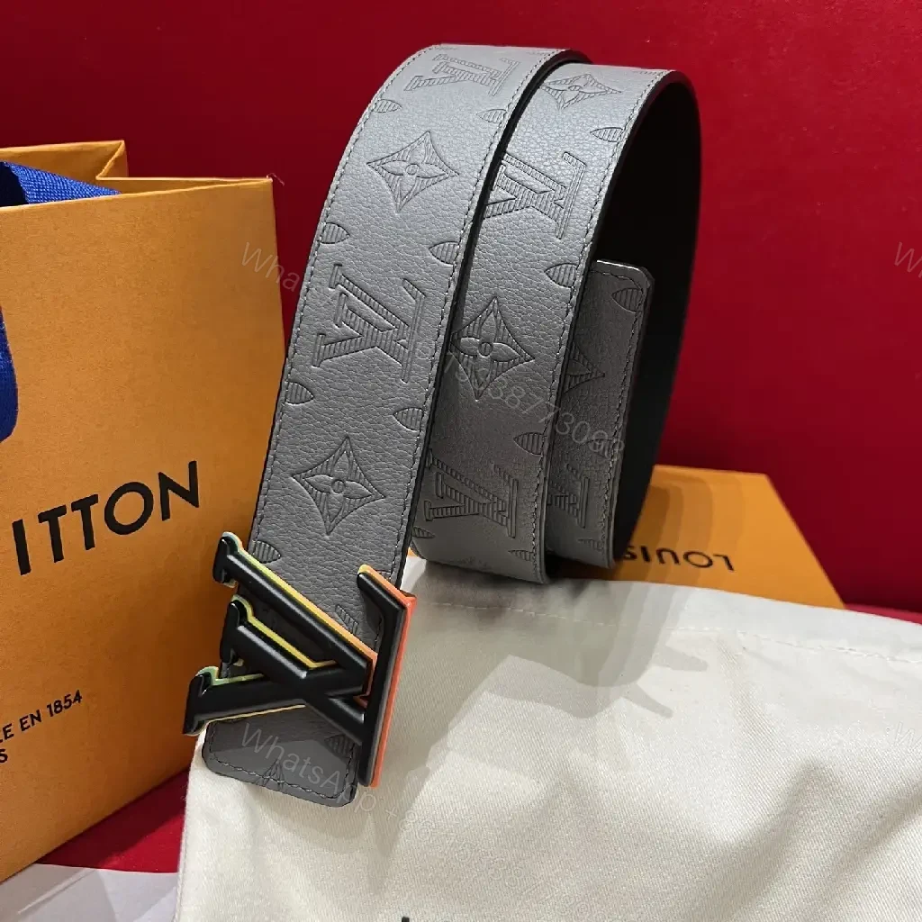 View 2 of Statement Monogram Belt: Leather, Modern Buckle, Premium Visually Bold