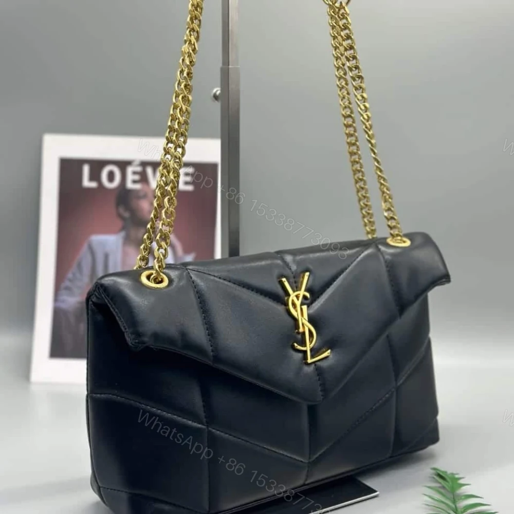 View 3 of Saint Laurent Loulou Puffer Small Shoulder Bag Black 28Cm