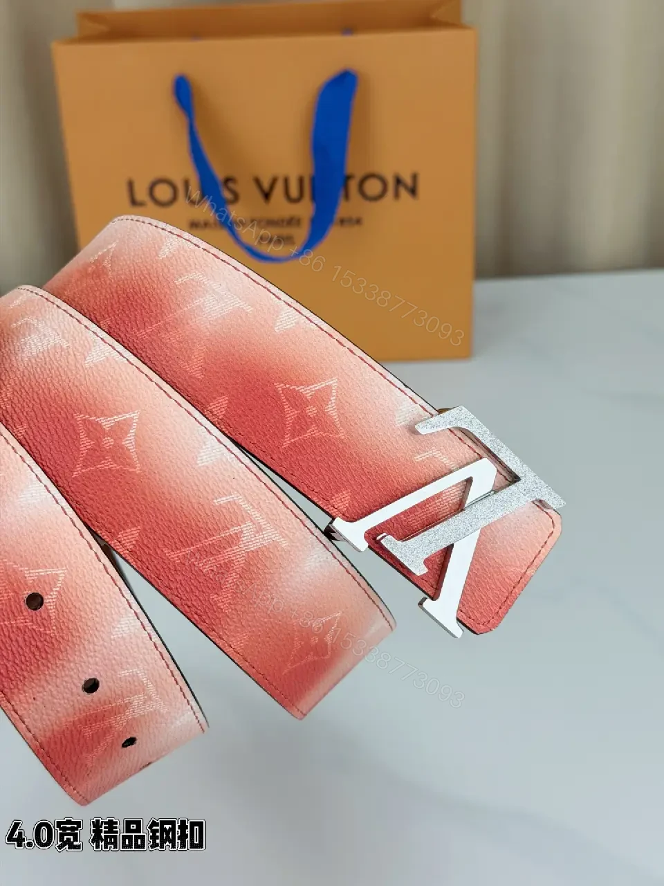 View 6 of Gradient LV‐Inspired Belt — Premium Leather, Subtle Luxury, Adjustable Fit