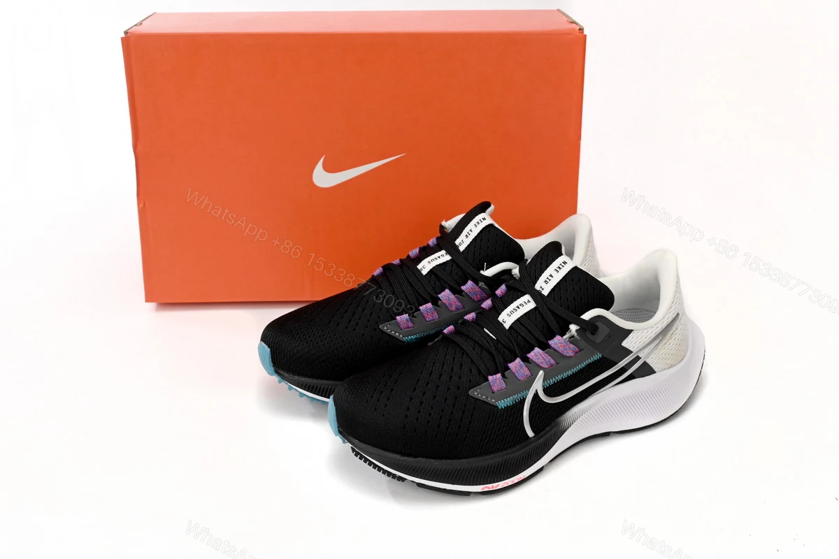 Nike Air Zoom Pegasus 38 Black White Chlorine Blue CW7356-003 — view 2
