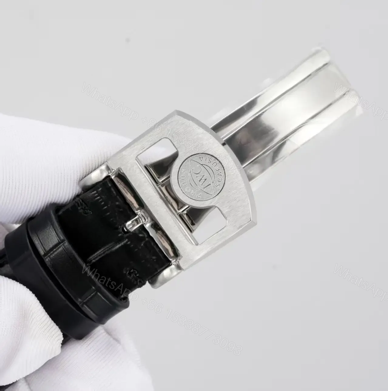 View 8 of IWC Silver Tourbillon Watch White Dial Black Leather Strap Ultimate 42MM IWC-TOUR-WHT42-BLK
