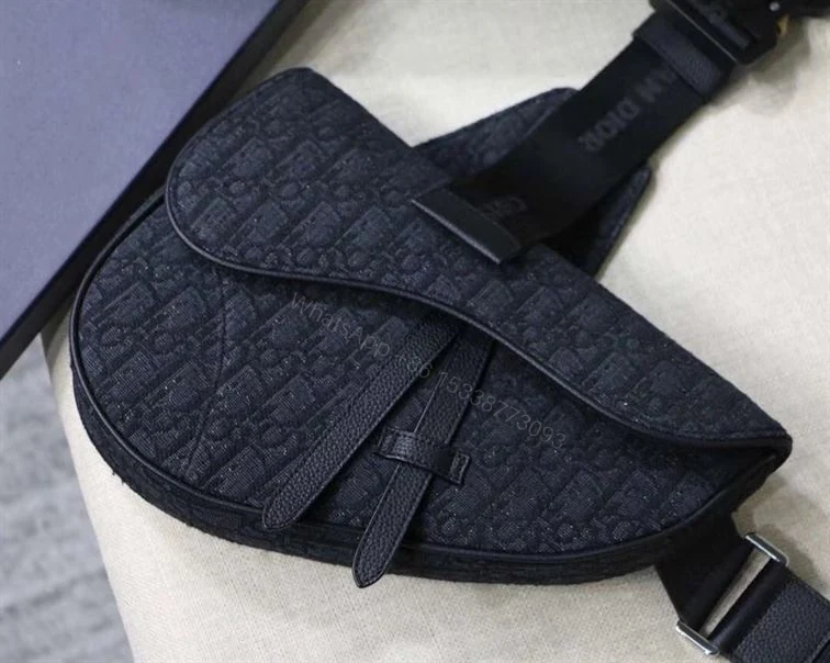 View 2 of SADDLE BAG BLACK DIOR OBLIQUE JACQUARD – DR06