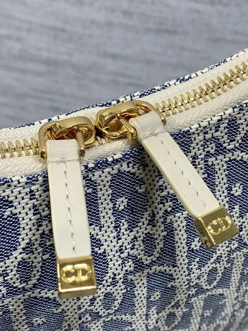 View 3 of Chic Denim‐Texture Satchel: Structured, Gold‐Accent Crossbody