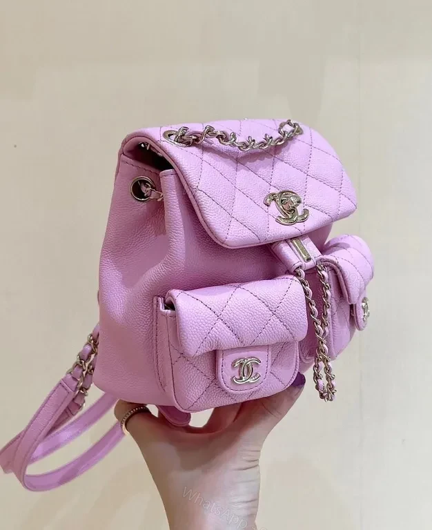 View 3 of Chanel-Inspired Lavender Mini Quilted Chain Bag