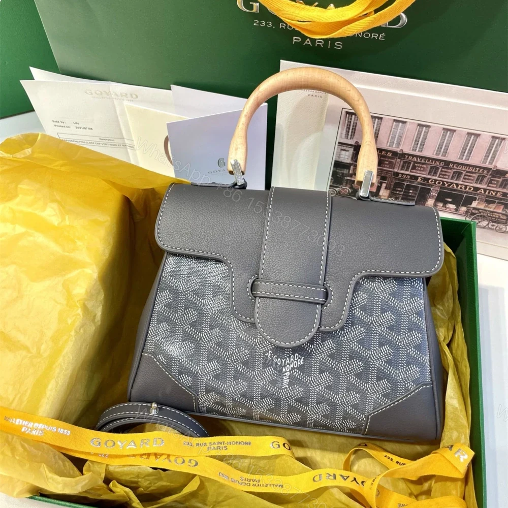 View 6 of 高仿Goyard*SAIGONB櫸木手柄單肩包灰色免檢版