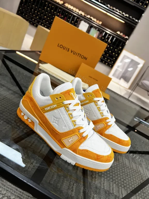 View 3 of Orange Suede & White Quilted High-Tops - Lux Streetwear Sneakers