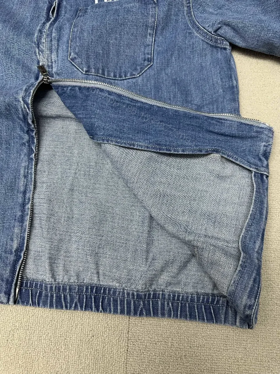 View 8 of Denim Jacket: Mid-Wash, Zipper Closure, Classic Edge