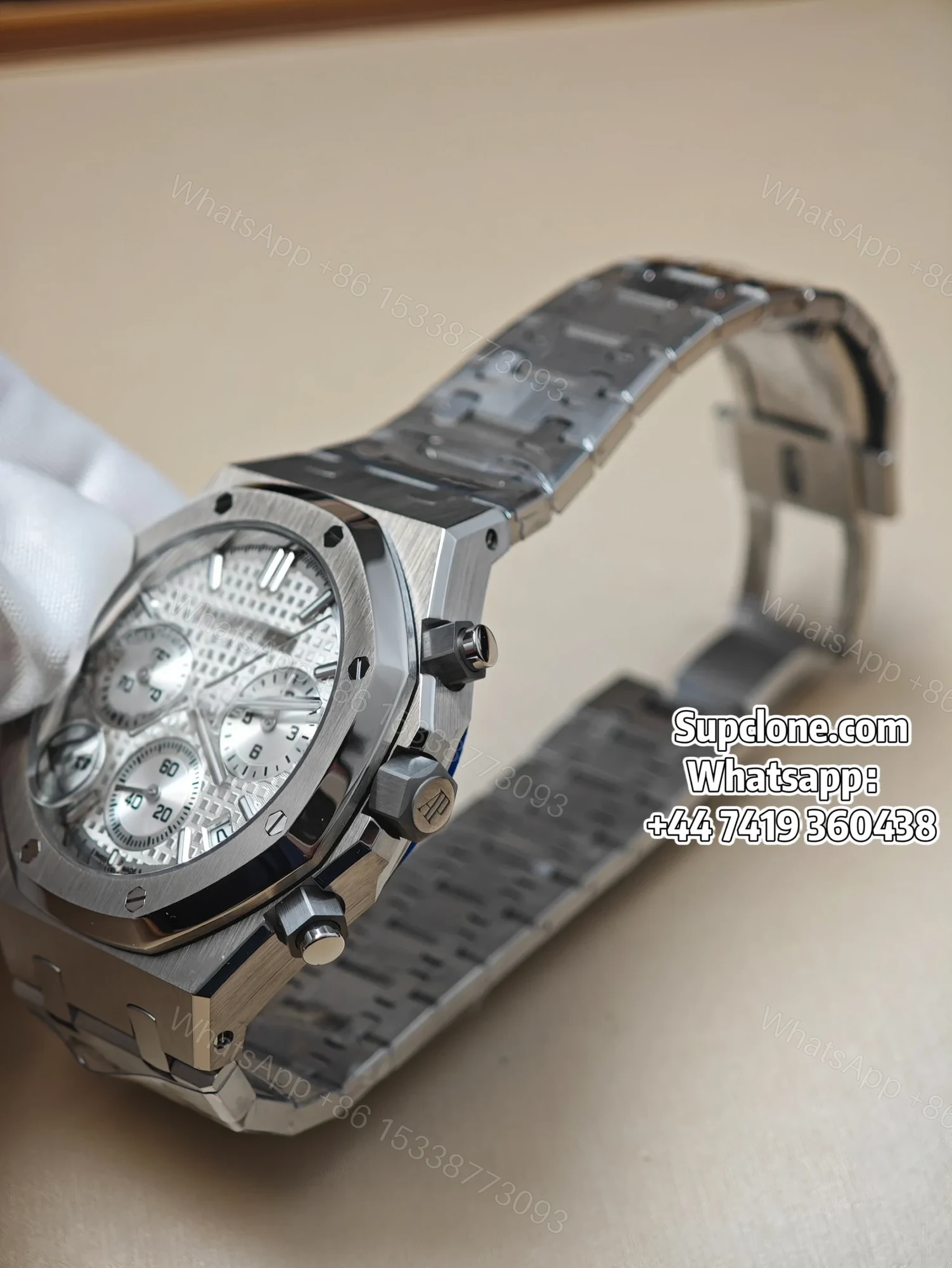 View 3 of Audemars Piguet Super Clone Royal Oak White Dial 26240 Chronograph 41mm