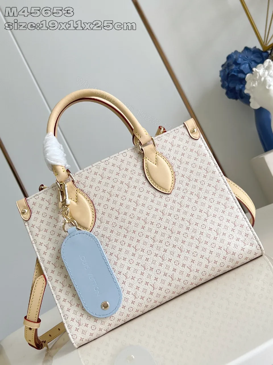 Soft Monogram Tote: Luxe Monogram Canvas Tote with Leather Details — view 1