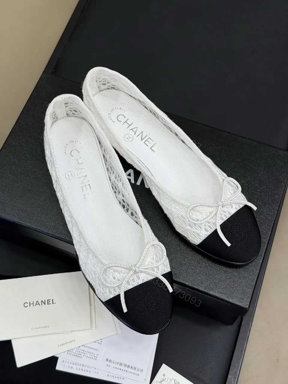 Lace-Detail Flats Cap Toe Ballet Shoes, Elegant Everyday — view 1