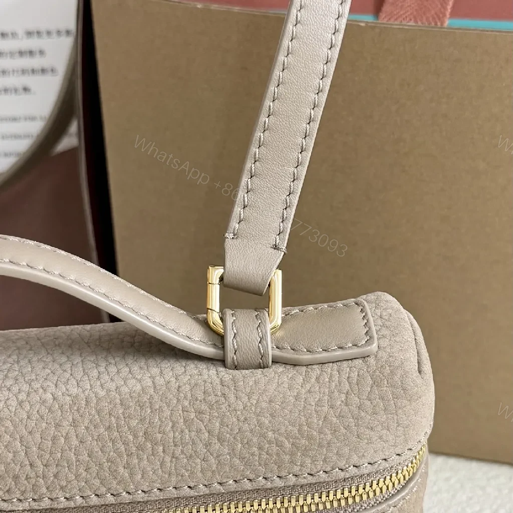 View 6 of Taupe Pebbled Leather Mini Crossbody: Luxe, Compact, Versatile Slice