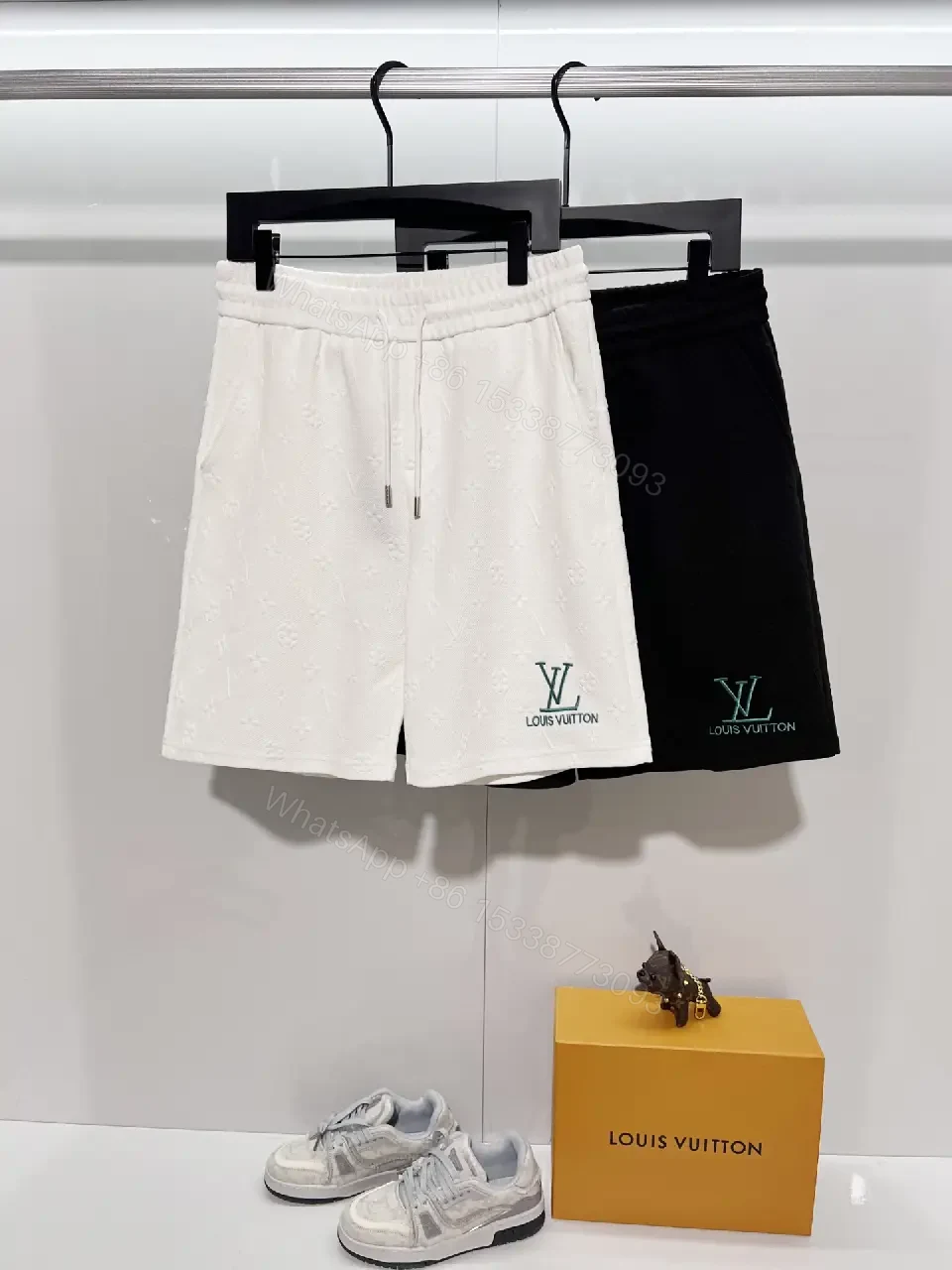 View 12 of White Patterned Swim Shorts — Lightweight, Mid-Thigh Comfort