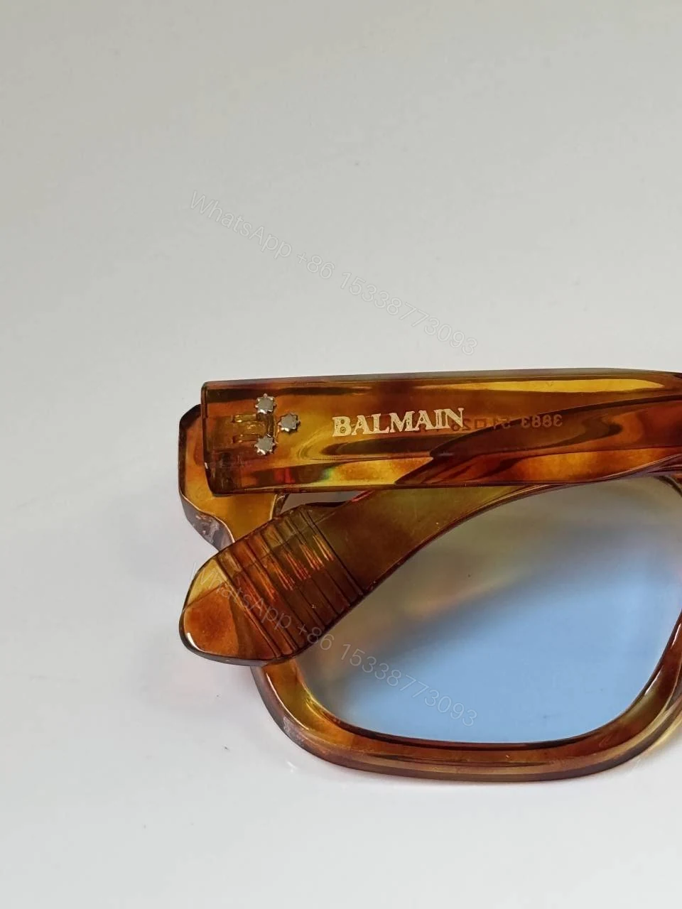 View 2 of First Copy Burberry Brown Square Sunglasses Blue Lens Unisex UV Protection