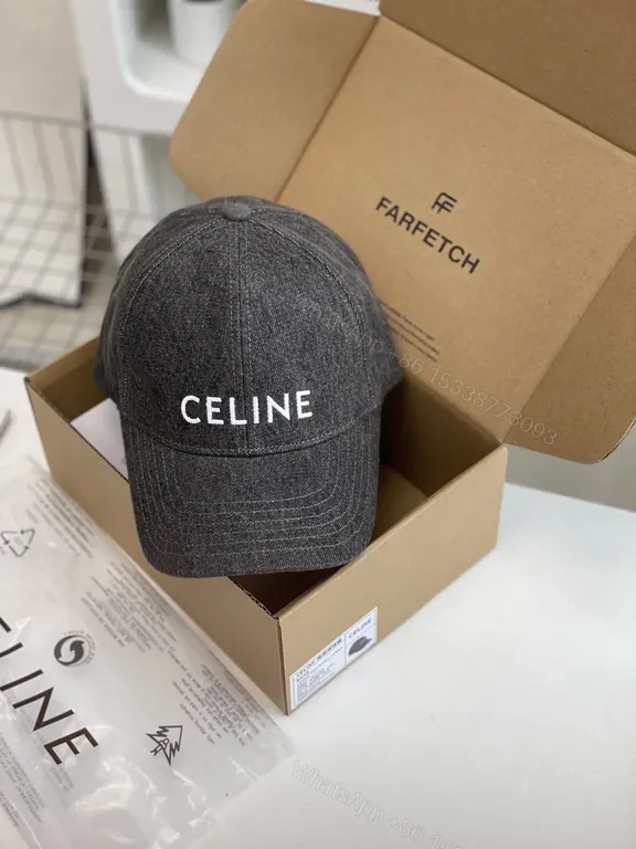 View 3 of Charcoal Heathered Cap â€“ Minimalist Celine-Inspired, Premium Logo Detail