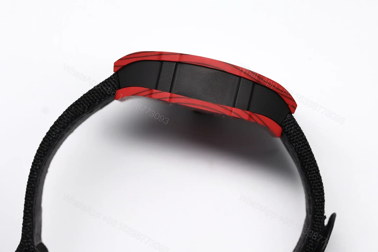 View 6 of KV Factory Richard Mille RM27-03 Ultra-Light Tourbillon Watch – Red Carbon Fiber Case, Black Strap, Spanish Matador Design