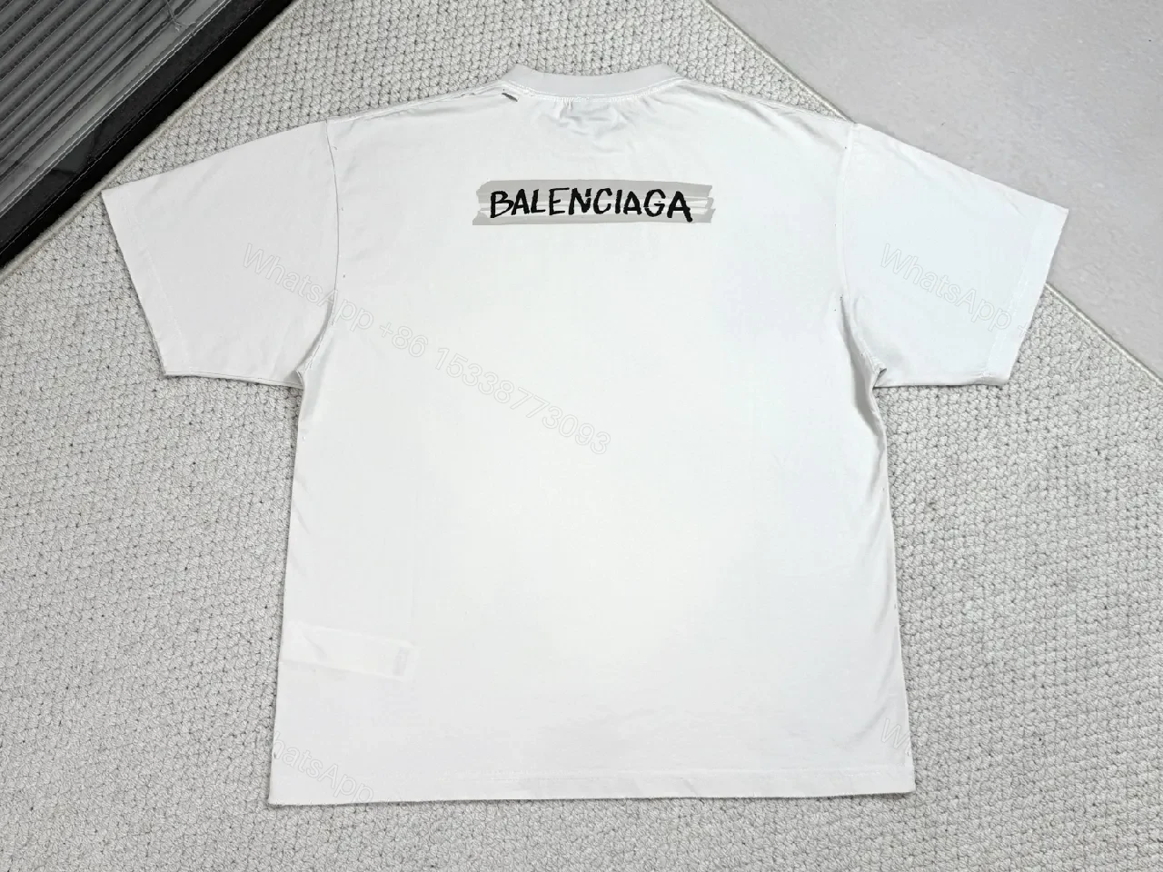 View 3 of White Cotton Tee with Minimalist Luxury Patch