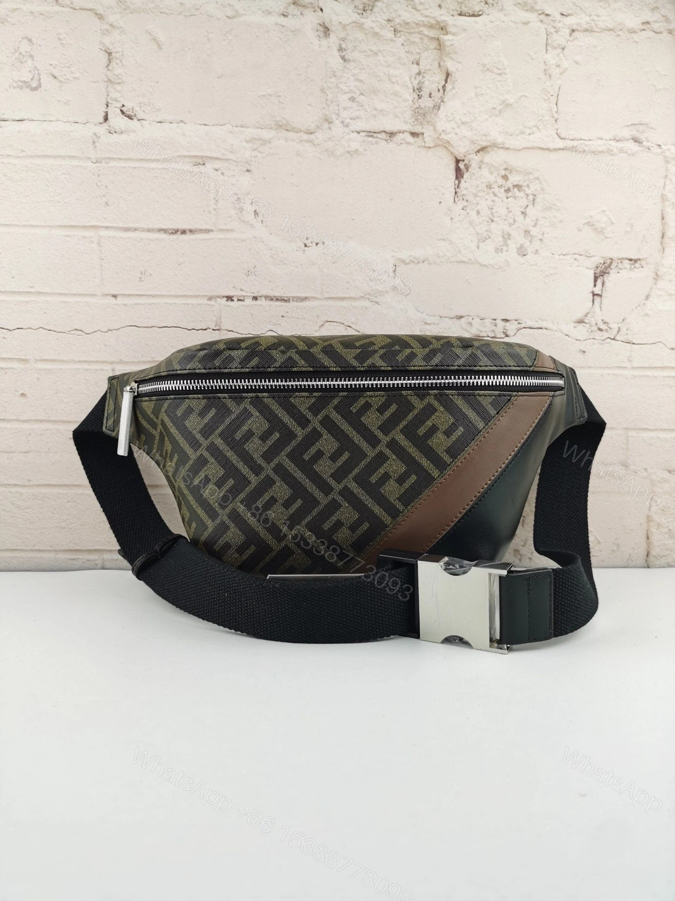 Fendi Zip Belt Bag Zucca Coated Canvas and — view 1