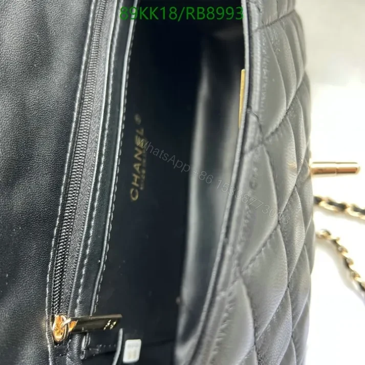 View 5 of Chanel Inspired Classic Black Flap Mini Bag- Elegant Style