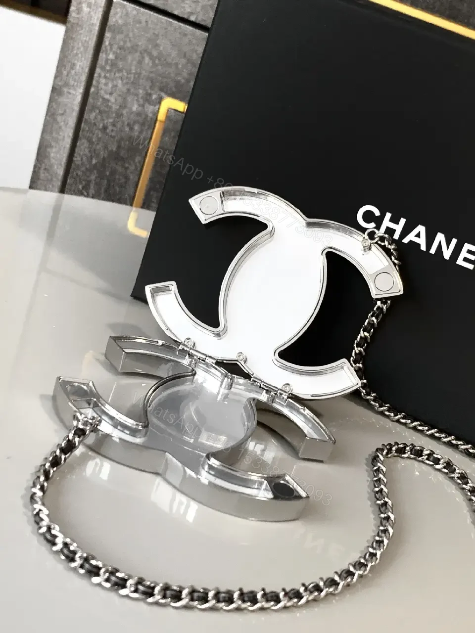 View 6 of Silver Interlock Necklace: Modern Luxe Statement Piece