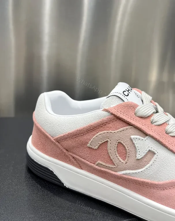 View 4 of Chic Pink Suede Leather sneakers - Luxe Sporty Comfort