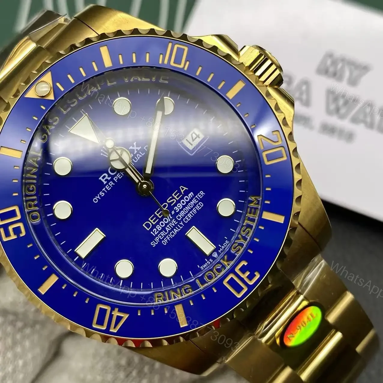 View 4 of Super Replica Rolex Deepsea Yellow Gold with Blue Dial 2024