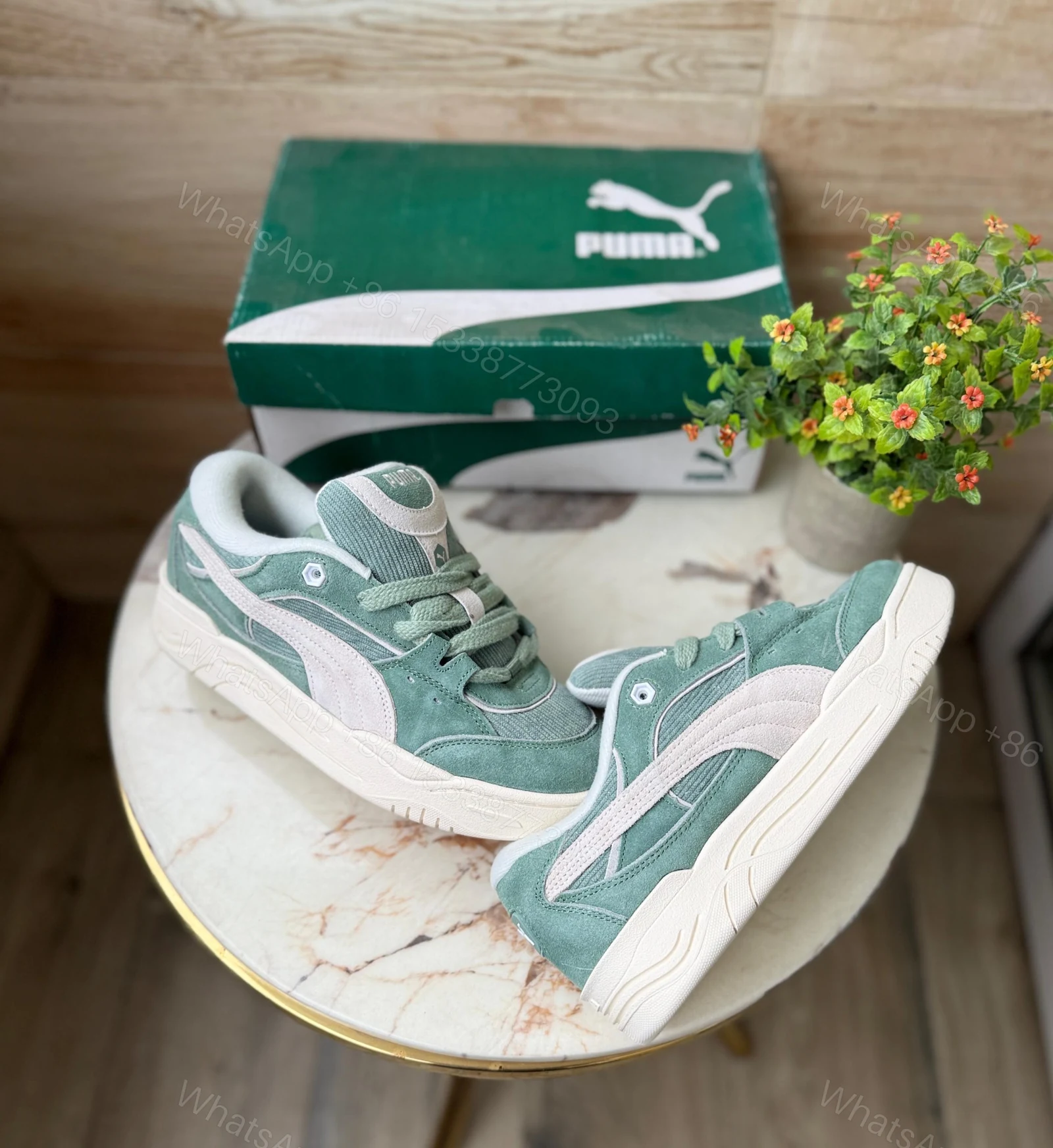 View 2 of puma green shoes italian goodyear leather on sale