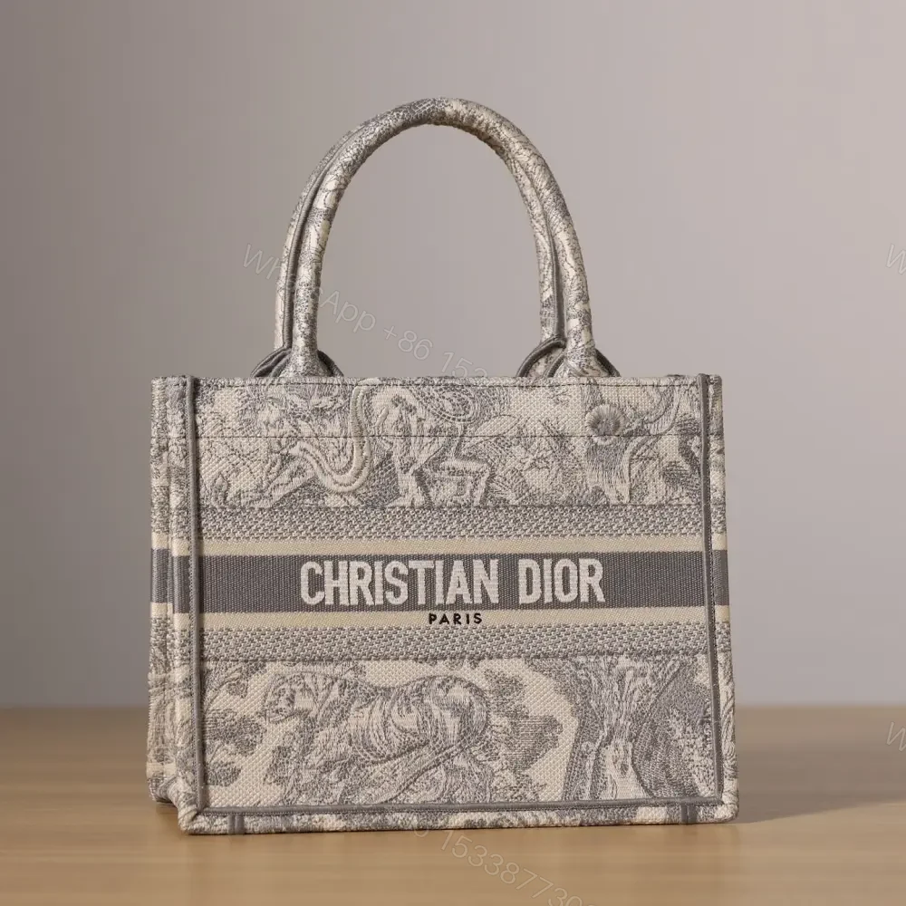 View 3 of 高仿Dior*BookTote系列茹伊刺繡灰色S免檢版