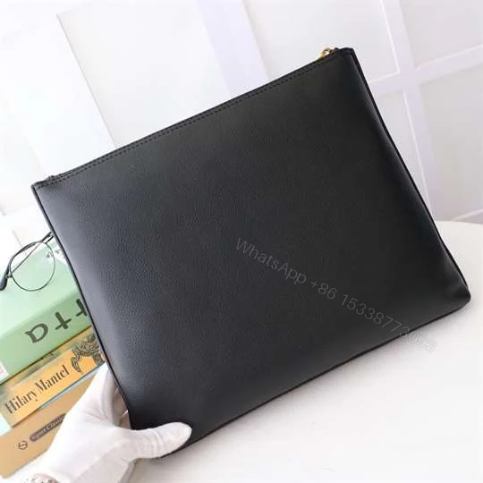 View 3 of Gucci Large Clutch Purse Black Leather GG Logo Web – WGR035