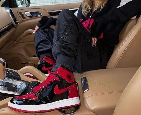 View 6 of FIRST COPY AIR JORDANS RETRO 1 PATENT BRED FOR MEN